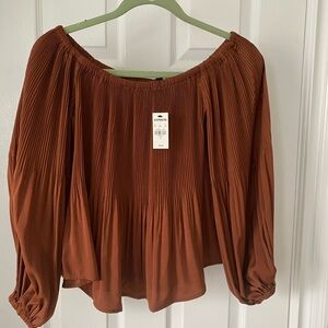 NWT Express Off Shoulder Pleated Blouse